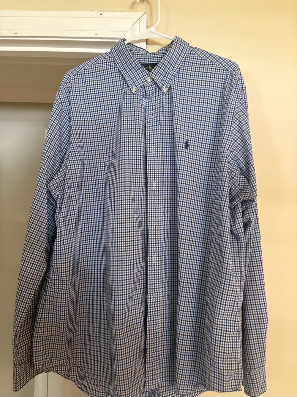 XXL Ralph Lauren Blue and White Check Button-Down Shirt
